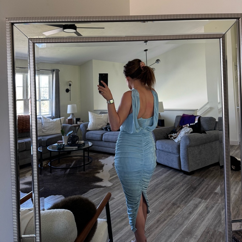 BLUE BODYCON DRESS - Picture 5 of 6